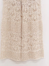 SWAYING 25 Spring/Summer Crochet Hollow Straight Pants SW-SW25SS3B14C1-BAI White